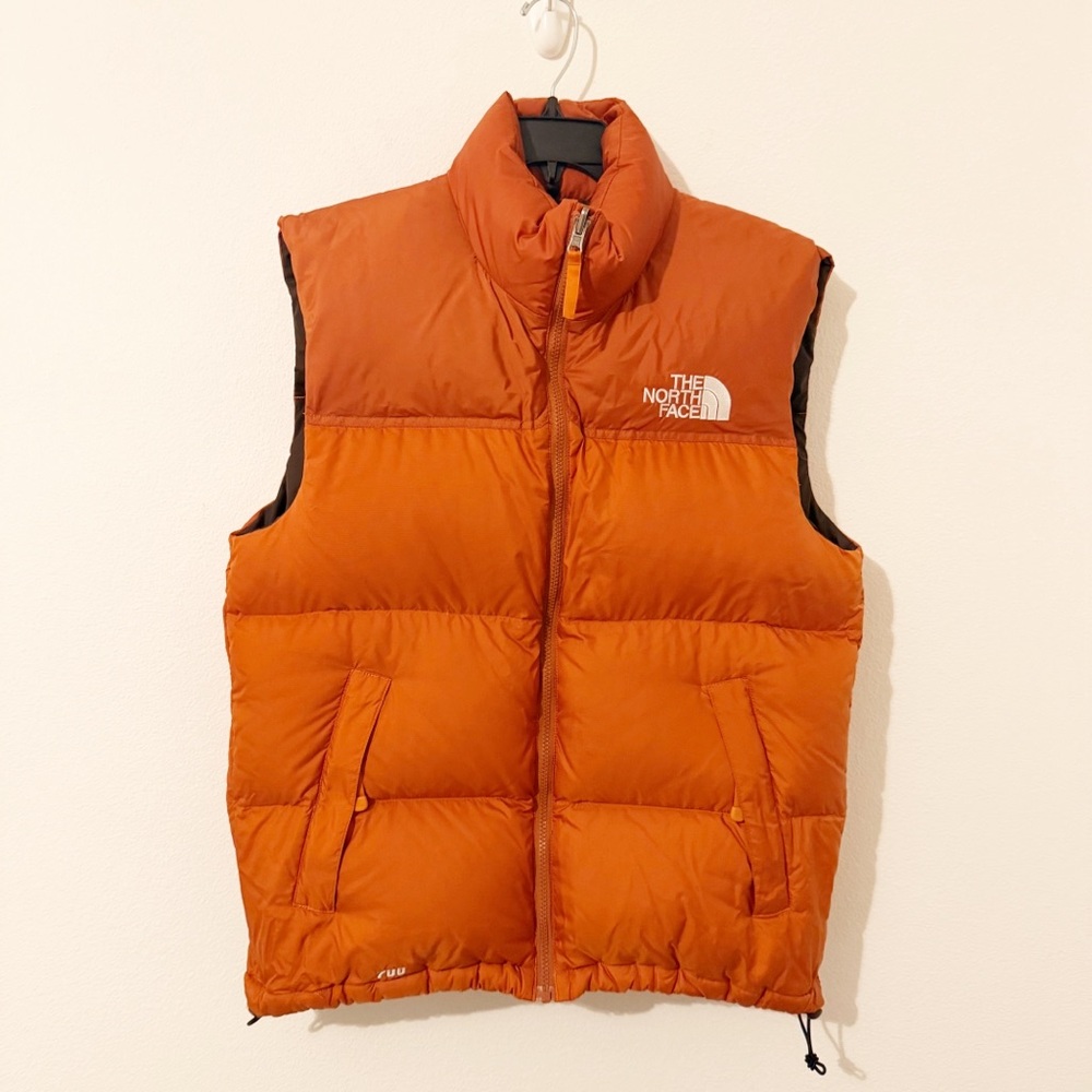The North Face Men's Nuptse Vest Puffer Orange 700 Fill Size Medium M